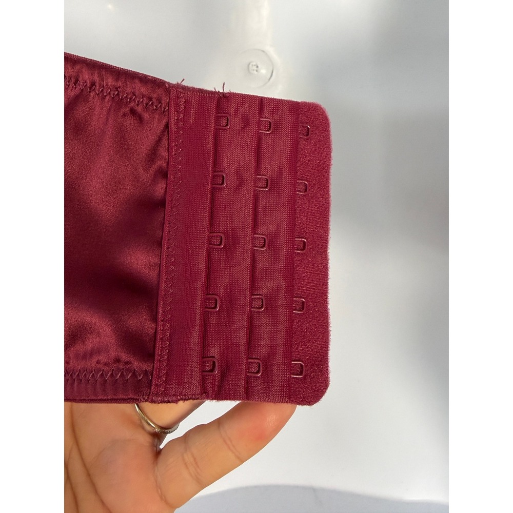 Auden Corset Top Women L Burgundy Satin Boned Square Neck Regencycore Party - Picture 4 of 10